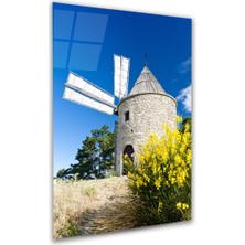 Glass Art Yel Değirmeni Dikey Cam Tablo