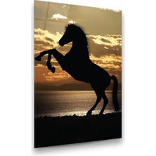 Glass Art At Silüeti Dikey Cam Tablo