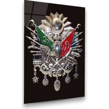 Glass Art Osmanlı Tuğrası Dikey Cam Tablo