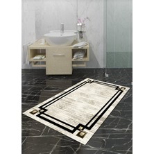 Ardizayn Talya - Bej 70 x 120 cm Kaymaz Dökülmez Yıkanabilir Deri Taban Banyo Halısı