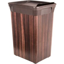 Qutu Trashbin Ahşap desenli 20 L çöp kovası