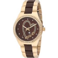 Vegans 11214 Kalp Desenli Çelik Kordonlu Kadın Kol Saati