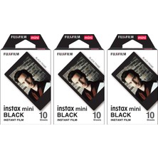 Fujifilm Instax Mini Black Edition Film Seti 10 x 3'lü Keskin Netlikte Doğal Cilt Tonları
