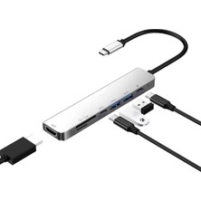 Yamantic 2020 7 In 1 Sd USB Type-C Hub HDMI Girişli Macbook Çevirici Çoklayıcı