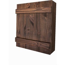 Tedarik Center Ahşap Mini Bar Içki Dolabı Mini Duvar Kabini - Ceviz WDN123