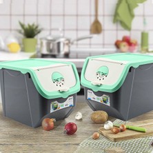 Hobby Life Coral 12 Litre Soğan Patates Saklama Kutusu Gri-Yeşil