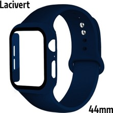 Ally Apple Watch Uyumlu 4-5-6 44MM Silikon Kordon Kayış ve Ekran Koruyucu Kılıf