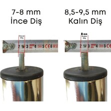 Adem Koç Plastik Baza Ayağı Koltuk Ayağı Kanepe Ayağı Mobilya Ayağı Krom 5 cm 6'lı