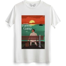Alfa Tshirt Forrest Gump Resimli Baskılı Çocuk Beyaz Tshirt