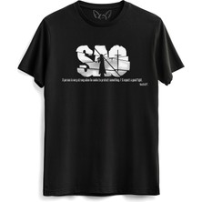 Alfa Tshirt Sword Art Online Resimli Dijital Baskılı Siyah Tshirt