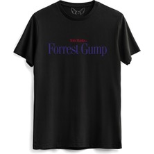 Alfa Tshirt Forrest Gump Tasarımlı Baskılı Çocuk Siyah Tshirt