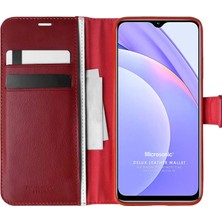 Microsonic Xiaomi Redmi 9t Kılıf Delux Leather Wallet Kırmızı