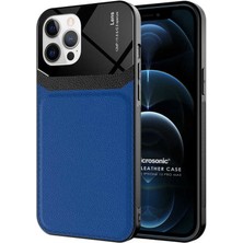 Microsonic Apple iPhone 12 Pro Max Kılıf Uniq Leather Lacivert