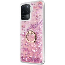 Microsonic Oppo Reno 5 Lite Kılıf Glitter Liquid Holder Pembe