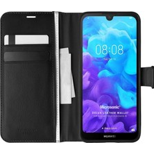 Microsonic Huawei Y5 2019 Kılıf Delux Leather Wallet Siyah