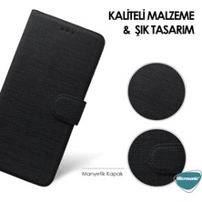 Microsonic Oppo Reno 5 Lite Kılıf Fabric Book Wallet Siyah