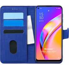 Microsonic Oppo Reno 5 Lite Kılıf Fabric Book Wallet Lacivert