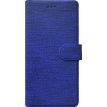 Microsonic Oppo Reno 5 Lite Kılıf Fabric Book Wallet Lacivert