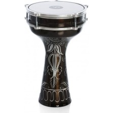 Rhythm Percussion Erzincan İşlemeli Alüminyum Darbuka 4 No Siyah Renk 20,50 cm Çapında