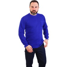 ESERIS Eser - Bisiklet Yaka Sweatshirt - Cepli - Saks