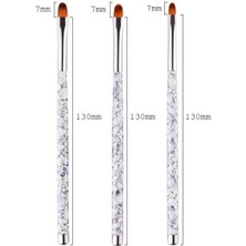 Aba Nails Protez Tırnak Uv Gel Fırça Seti 3'lü
