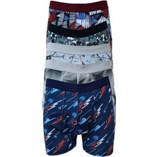 Tutku 5 Adet Karışık Renk Likralı Desenli Boxer