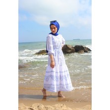 Hilal Moda Al 3117 Nakış Baskılı Elbise 130 cm
