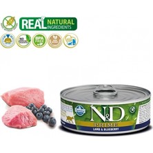 N&D Nd Kuzu Etli Yaban Mersinli Tahılsız Yetişkin Kedi Konservesi 80GR