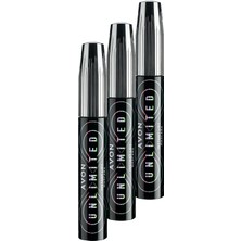 Avon Unlimited Kirpiklere Kalkık Görünüm Veren Maskara 10 Ml. Blackest Black Üçlü Set