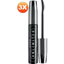 Avon Unlimited Kirpiklere Kalkık Görünüm Veren Maskara 10 Ml. Blackest Black Üçlü Set