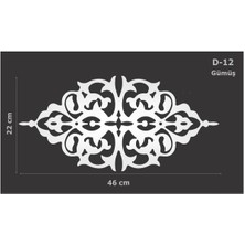 Aynalı Pleksi Mobilya Süsü D-12 Seçenekli Gümüş - 46 x 22 cm