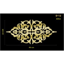 Aynalı Pleksi Mobilya Süsü D-12 Seçenekli Altın - 46 x 22 cm