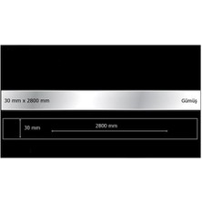 Eym Aynalı Pleksi Mobilya Süsü Şerit 2800 mm Gümüş - 30 mm x 2800 mm
