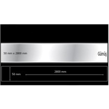 Eym Aynalı Pleksi Mobilya Süsü Şerit 2800 mm Gümüş - 50 mm x 2800 mm