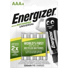 Energizer Universal Aaa 500MAH Şarj Edilebilir Pil 4'lü Paket