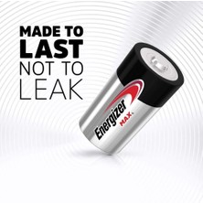 Energizer Max Alkaline Büyük Pil D 2'li Krom Siyah Kırmızı