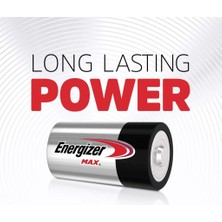 Energizer Max Alkaline Büyük Pil D 2'li Krom Siyah Kırmızı