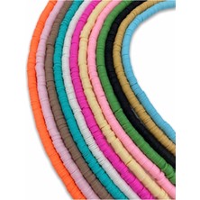 Hedef Bijuteri 6mm 12 Adet Polimer Kil Fimo Boncuk Dizi Seti,12 Renk 6mm Fimo,hamur Boncuk Dizisi