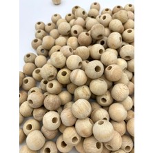 Hedef Bijuteri 18MM Ham Ahşap Tahta Boncuk (100GR,~50 Adet Boncuk)