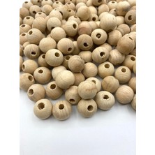 Hedef Bijuteri 18MM Ham Ahşap Tahta Boncuk (100GR,~50 Adet Boncuk)