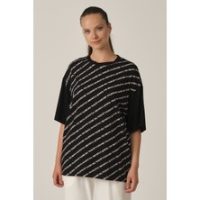 Alexander Gardi Baskılı Oversize T-Shirt (UN-70417)