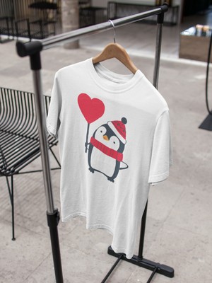 Grif Penguen Baskılı Oversize  Erkek T-Shirt