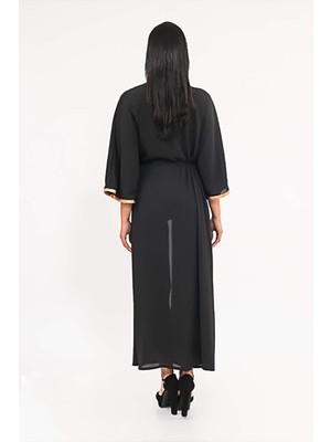 Med Kadın Judy Maxi Kimono Pareo Siyah