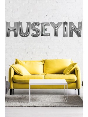 Pazariz Doğum Günü Hüseyin Gümüş Harf Folyo Balon Set 40 cm Isim Balon