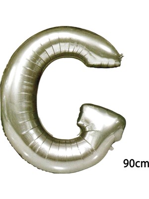 Pazariz  90 cm G Harfi Folyo Balon Gümüş