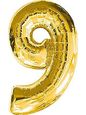 Pazariz  Balon 9 Rakam Folyo Balon Gold 40'inch