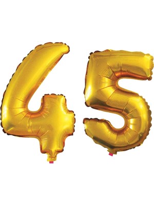 Pazariz  45 Yaş Sayı Folyo Balon Altın 90 cm