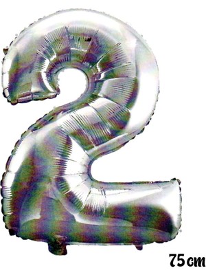 Ez Jet Ezjet  75 cm 2 Rakam Folyo Balon Gümüş