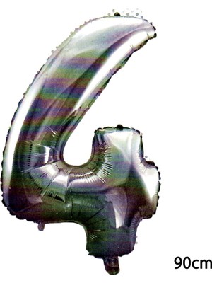 Ez Jet Ezjet  90 cm 4 Rakamı Folyo Balon Gümüş