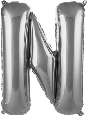 Ez Jet Ezjet  Balon N Harf 76 cm Gümüş Folyo Balon 34 Inc